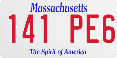 MA license plate 141PE6