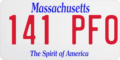 MA license plate 141PF0