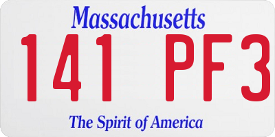 MA license plate 141PF3