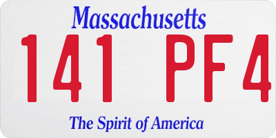 MA license plate 141PF4