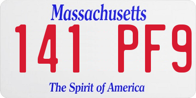 MA license plate 141PF9