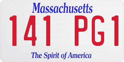 MA license plate 141PG1