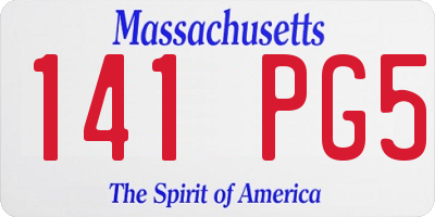 MA license plate 141PG5