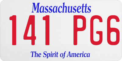 MA license plate 141PG6