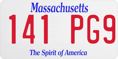 MA license plate 141PG9