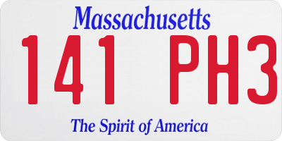 MA license plate 141PH3