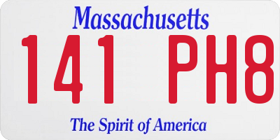 MA license plate 141PH8
