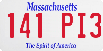 MA license plate 141PI3