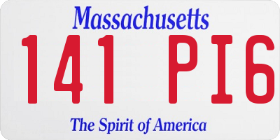 MA license plate 141PI6