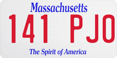 MA license plate 141PJ0