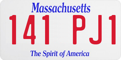 MA license plate 141PJ1