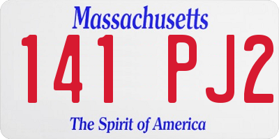 MA license plate 141PJ2