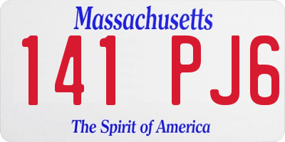 MA license plate 141PJ6