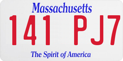 MA license plate 141PJ7