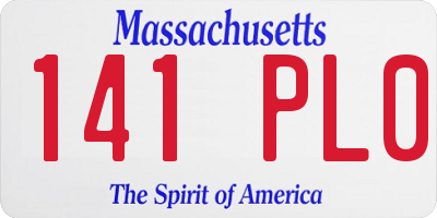MA license plate 141PL0