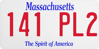 MA license plate 141PL2