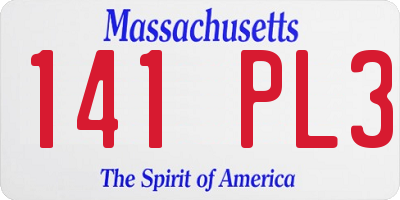 MA license plate 141PL3