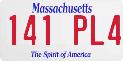 MA license plate 141PL4