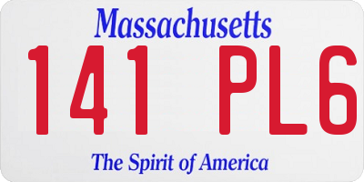 MA license plate 141PL6