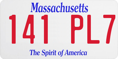 MA license plate 141PL7