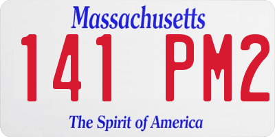 MA license plate 141PM2