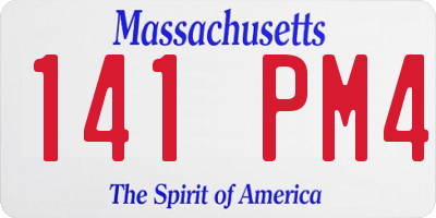 MA license plate 141PM4