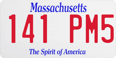 MA license plate 141PM5