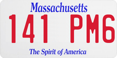MA license plate 141PM6