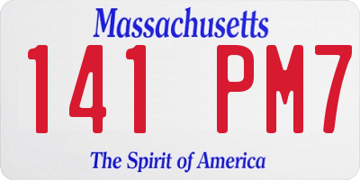 MA license plate 141PM7