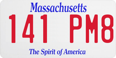 MA license plate 141PM8