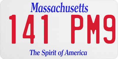 MA license plate 141PM9