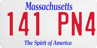 MA license plate 141PN4