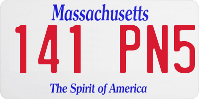 MA license plate 141PN5