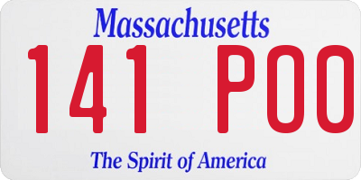 MA license plate 141PO0