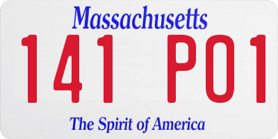 MA license plate 141PO1