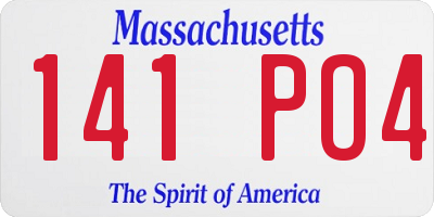 MA license plate 141PO4