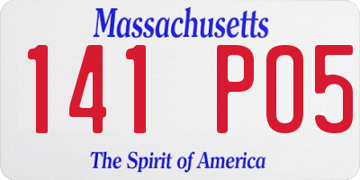 MA license plate 141PO5
