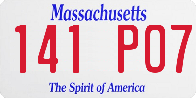 MA license plate 141PO7