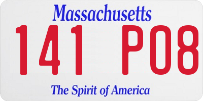MA license plate 141PO8