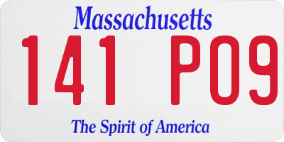 MA license plate 141PO9