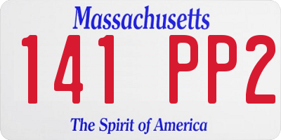 MA license plate 141PP2