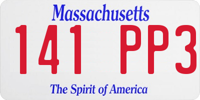 MA license plate 141PP3