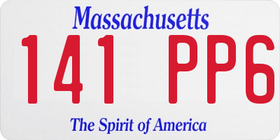 MA license plate 141PP6