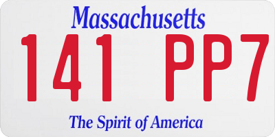 MA license plate 141PP7