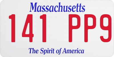 MA license plate 141PP9