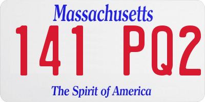 MA license plate 141PQ2