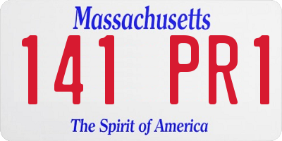 MA license plate 141PR1