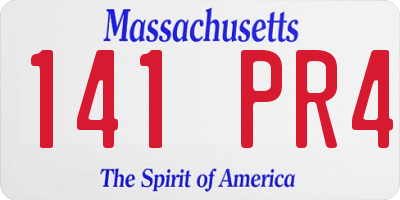 MA license plate 141PR4