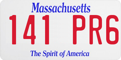 MA license plate 141PR6