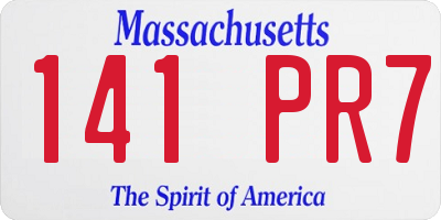 MA license plate 141PR7